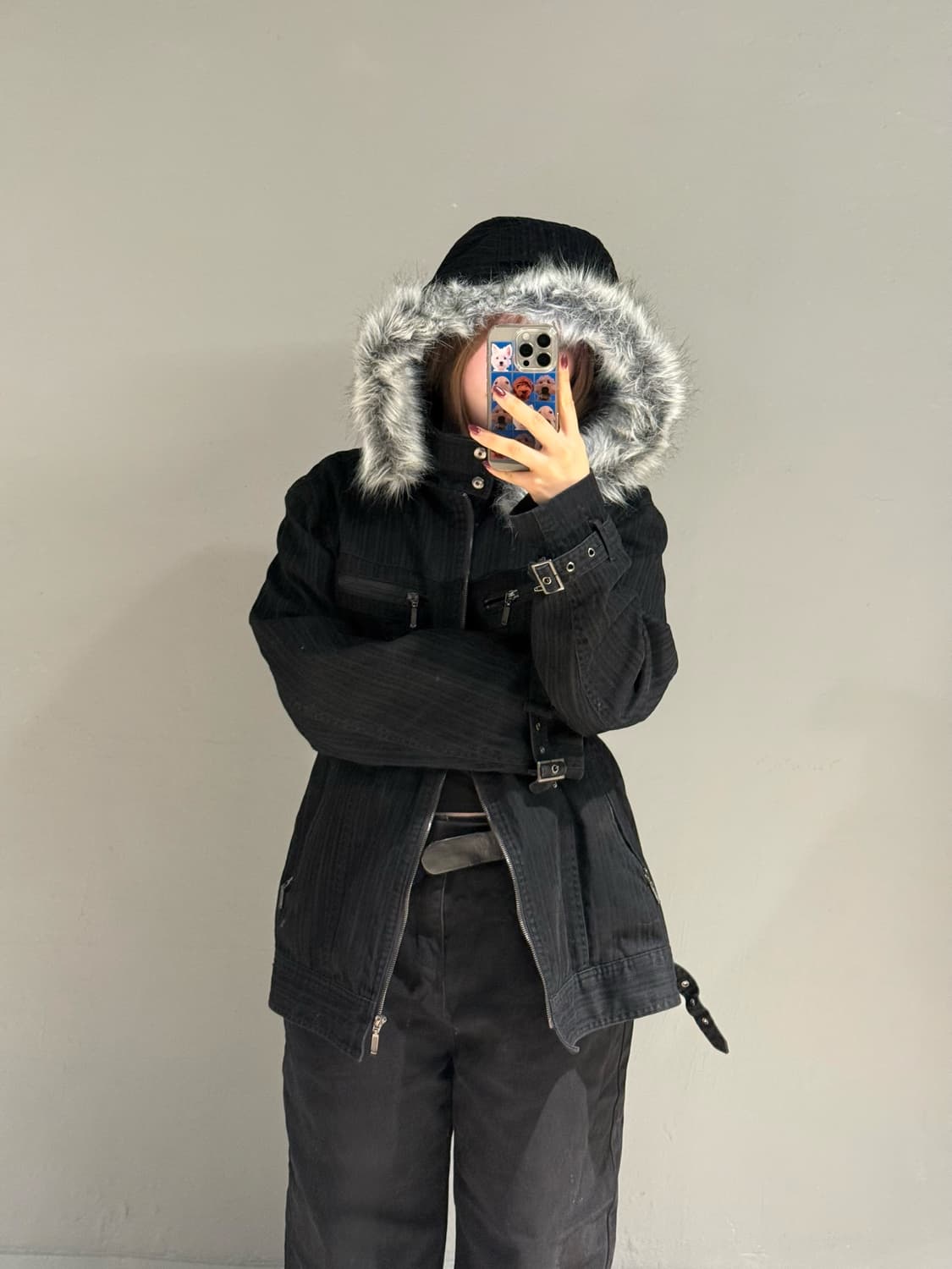 fur trimming buckle point jacket 상품이미지1