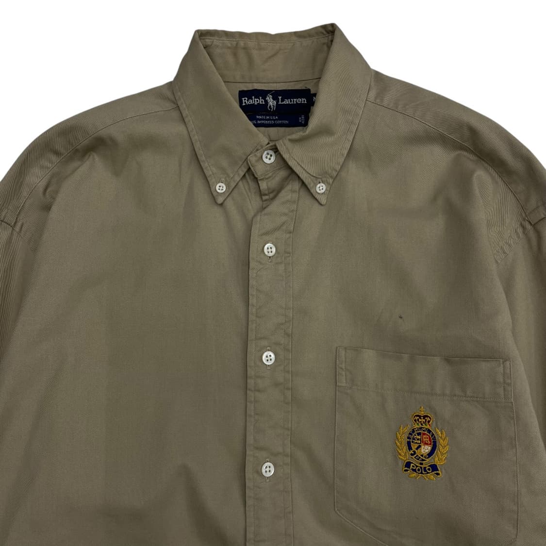 폴로 랄프로렌 왕관로고 베이지 셔츠 M 상품이미지4