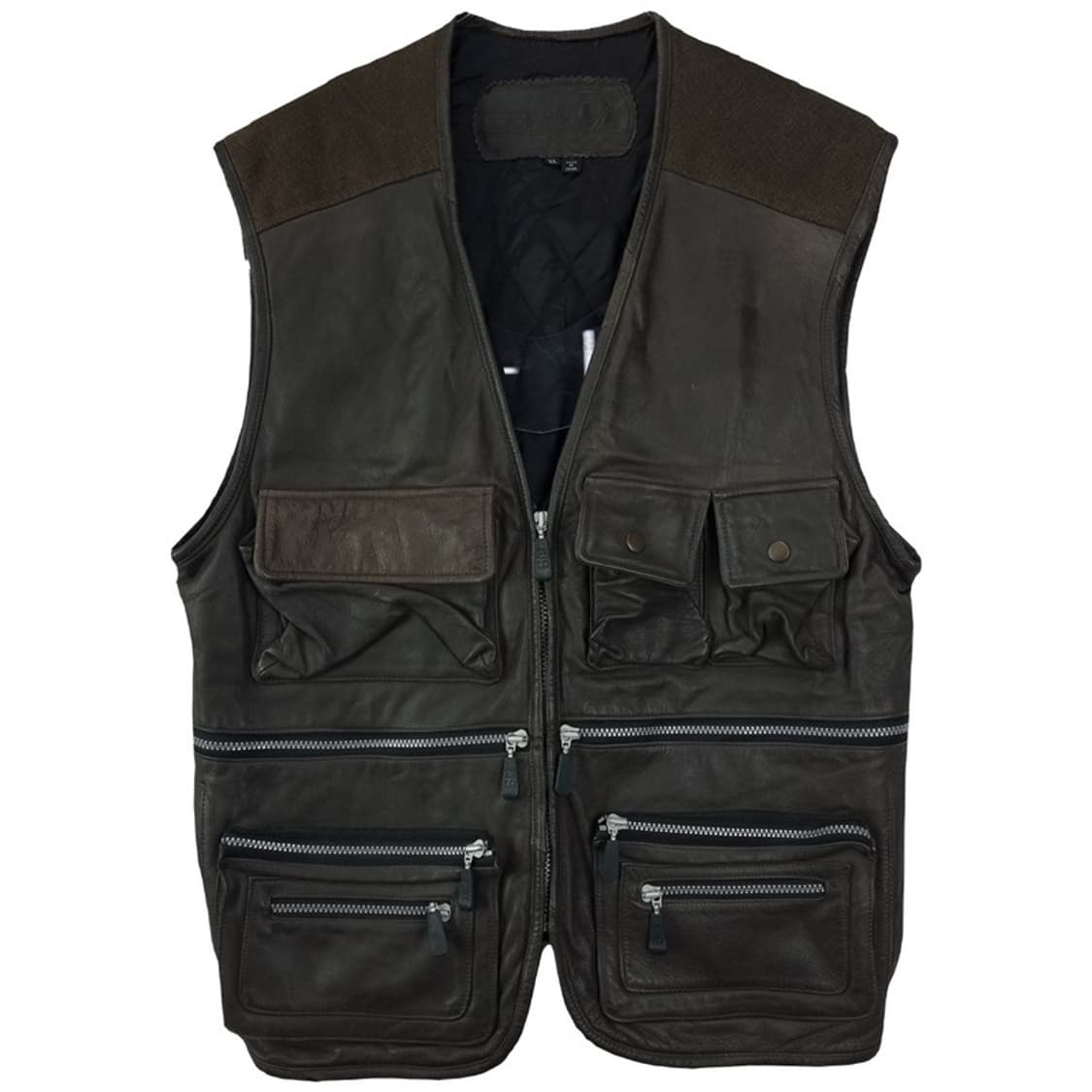 [빈티지] 리얼 쉽스킨 양가죽 멀티 포켓 빈티지 레더 베스트 M18953 상품이미지2