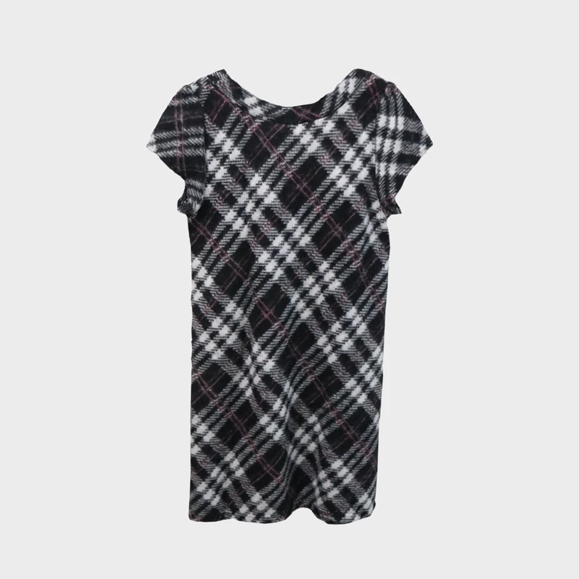 [미사용품] 체크 니트 반팔 원피스 62076 상품이미지2