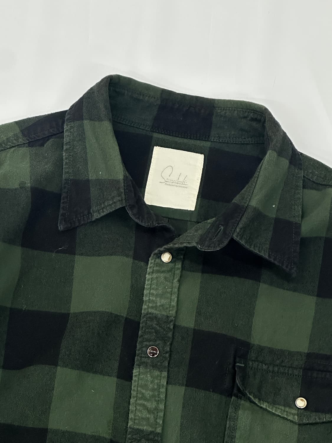 재팬 빈티지 시티보이 깅엄 체크 오버핏 셔츠 아메카지  상품이미지4