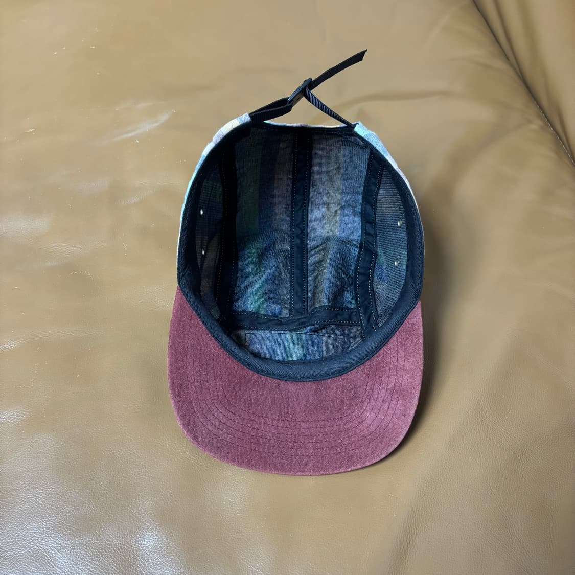 Supreme 슈프림 체크 버건디 캠프캡 모자 Check Burgundy 상품이미지6