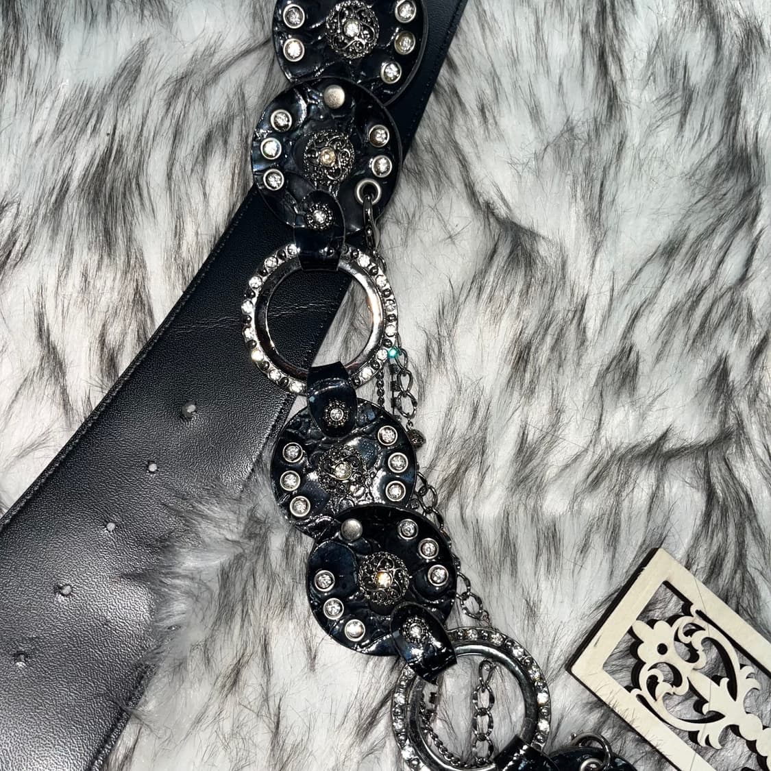 빈티지 큐빅 글로시 벨트 상품이미지4