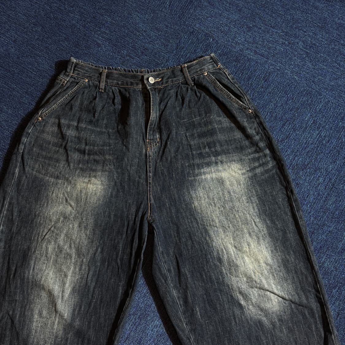 빈티지 워싱 흑청 데님팬츠 상품이미지2