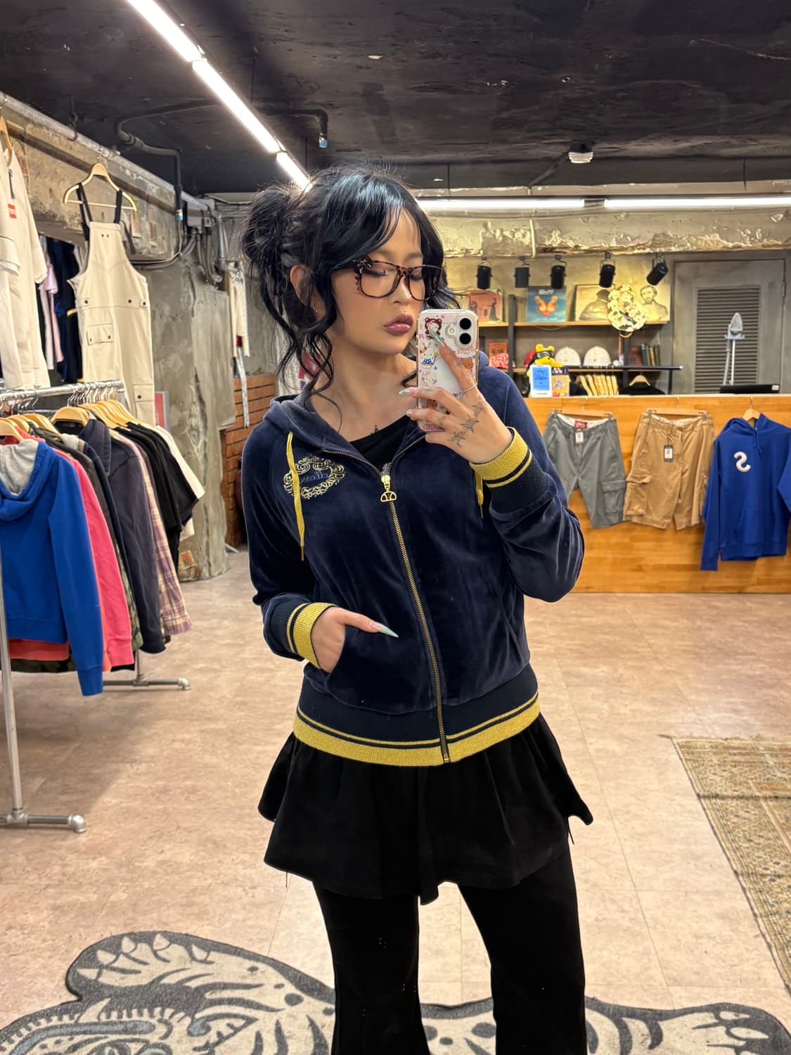 ellesse 벨벳 네이비 후드집업 #csz4224 상품이미지1