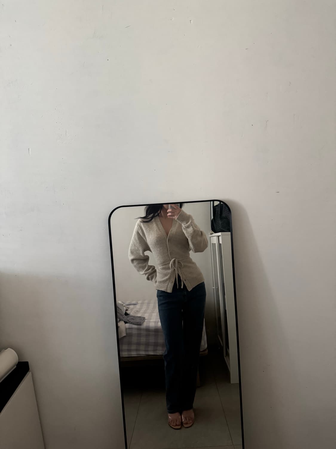 허리 끈 가디건 상품이미지3