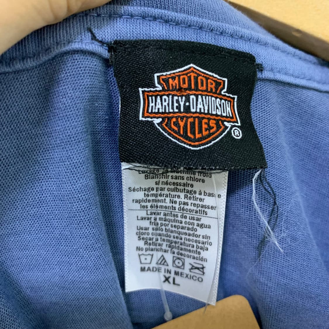 할리 데이비슨 빈티지 스컬 프린팅 슬리브리스 나시 블루 XL 상품이미지3