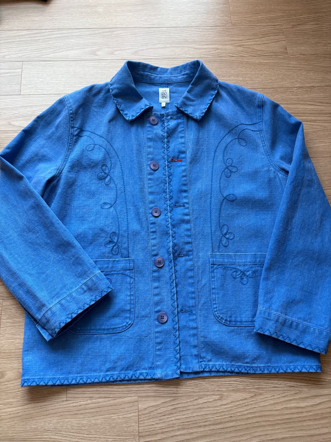 포에브 자수 스티치 프렌치 워크자켓 S  상품이미지2