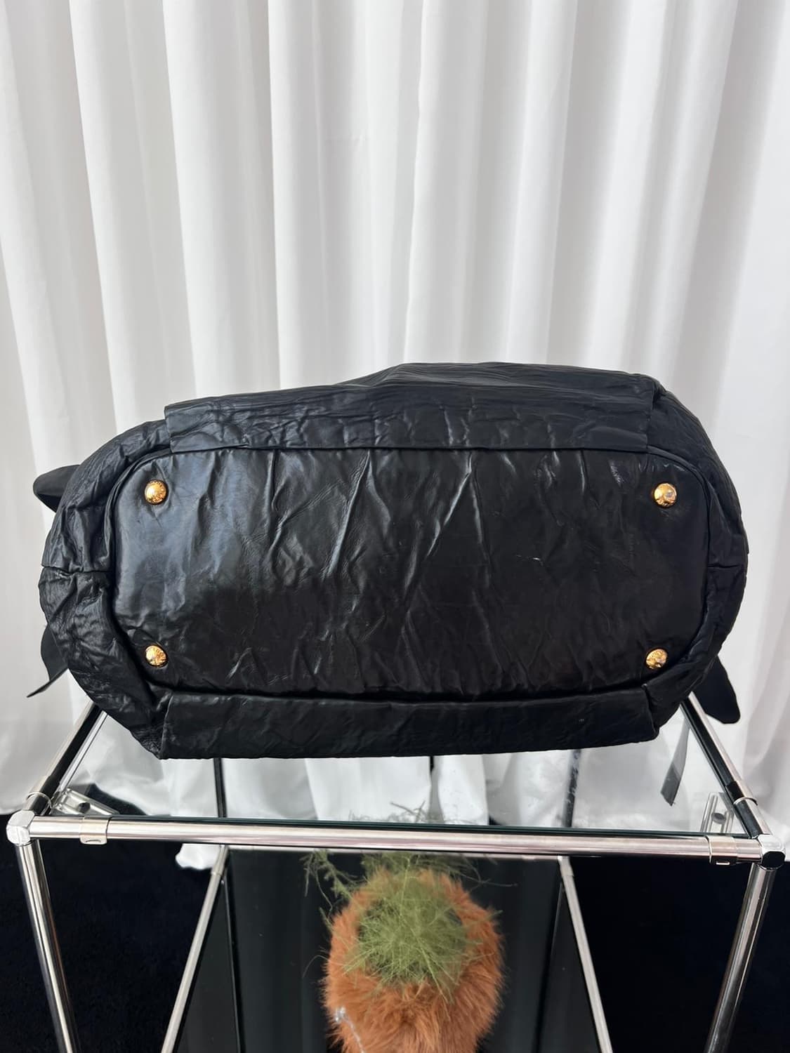 프라다 블랙 보우 레더 리본 사첼백 상품이미지8