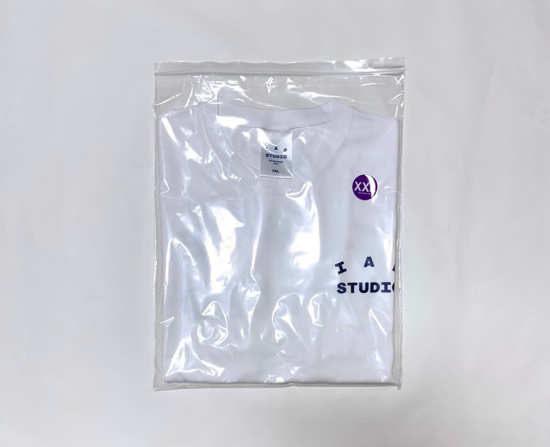 아이앱 스튜디오 티셔츠 화이트 네이비 XXL 상품이미지3