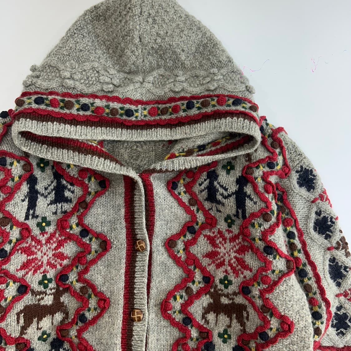 빈티지 울 노르딕 니트 후드가디건  상품이미지4