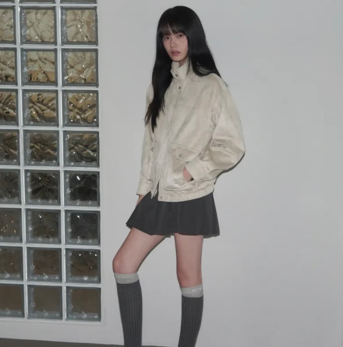 [S] 레더리 더블 포켓 스웨이드 블루종 상품이미지2