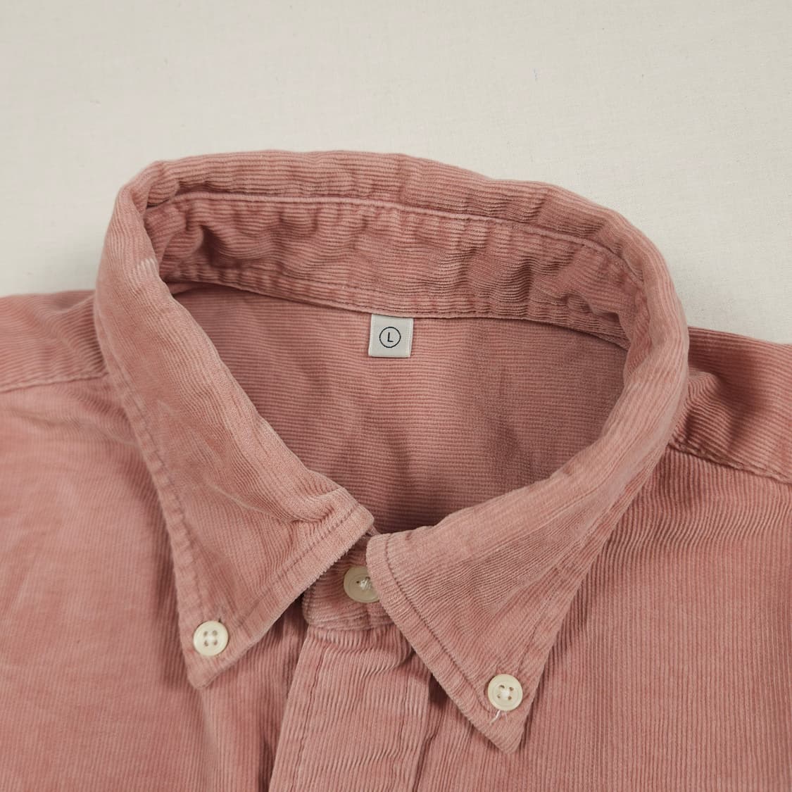 L(100) 일본판 유니클로 코듀로이셔츠 핑크 상품이미지3