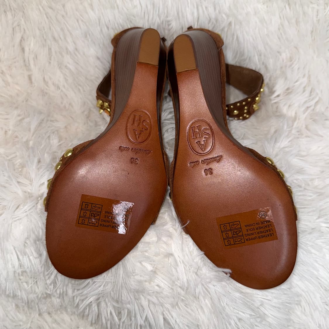 230 Ash 아쉬 스터드 브라운 스웨이드 웨지 샌들 상품이미지7