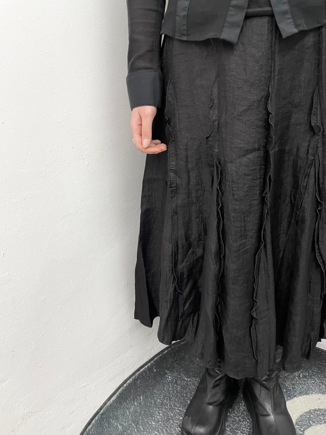 블랙 고딕 프릴 디테일 스커트 상품이미지3