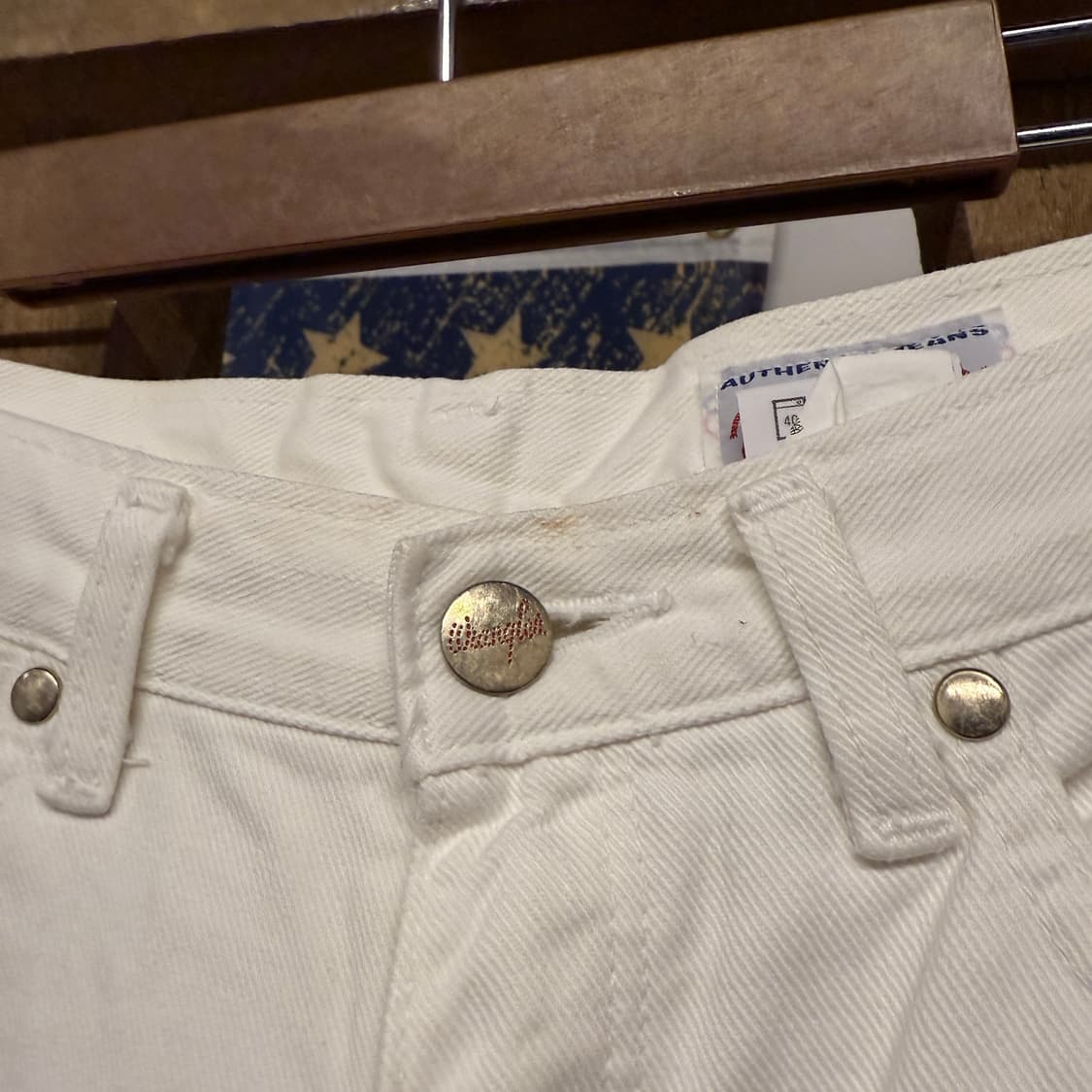 00s 랭글러 재팬라인 로데오 화이트 데님팬츠 레더탭 N864   상품이미지7