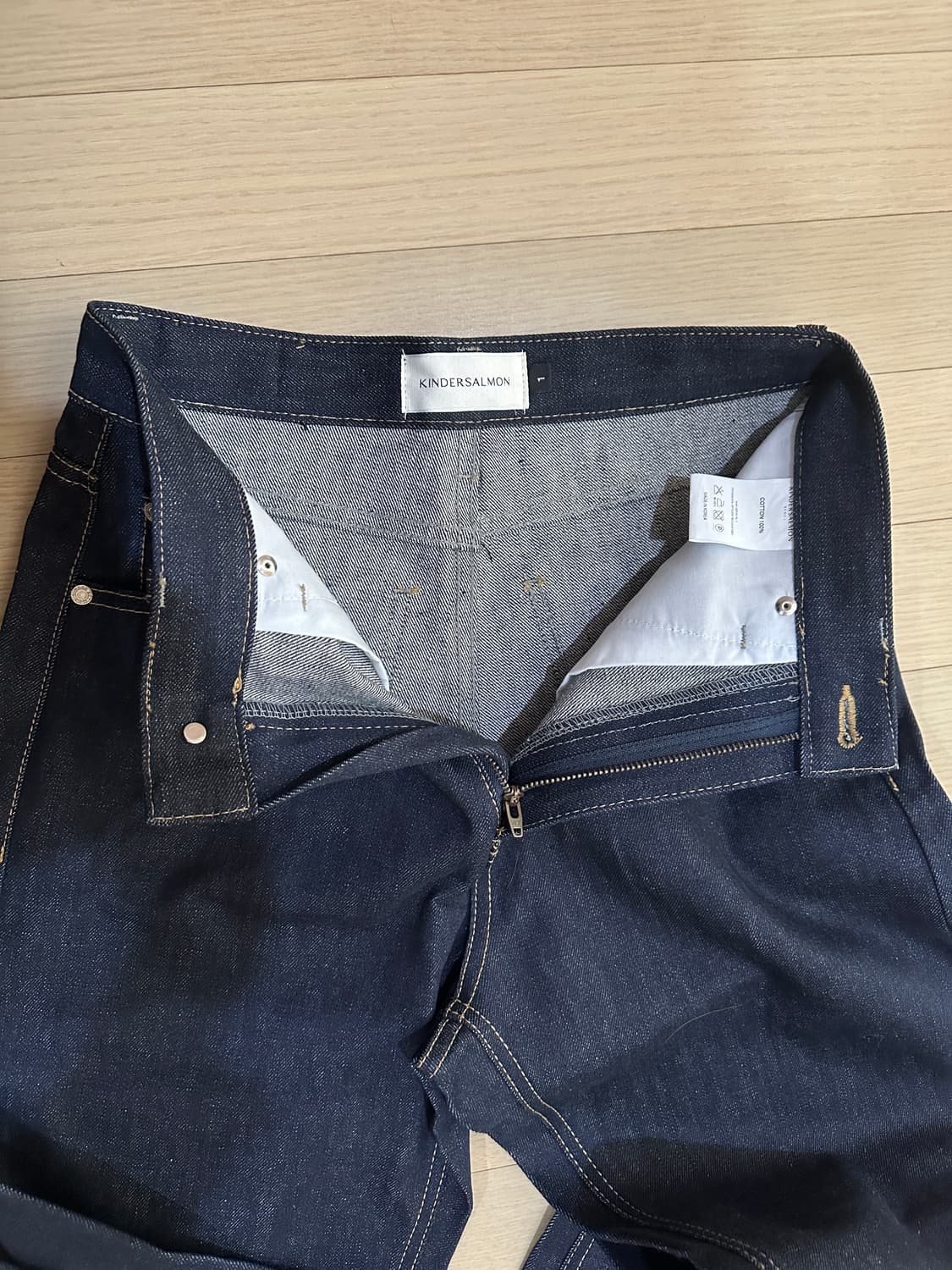 (새상품) 킨더살몬 청바지 셀비지 데님 사이즈1 상품이미지8