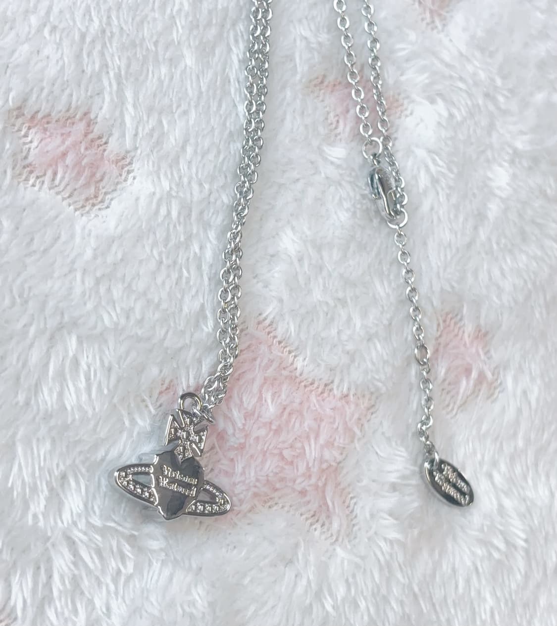 비비안웨스트우드 목걸이 아리엘라 크리스탈 핑크 실버 목걸이 상품이미지3