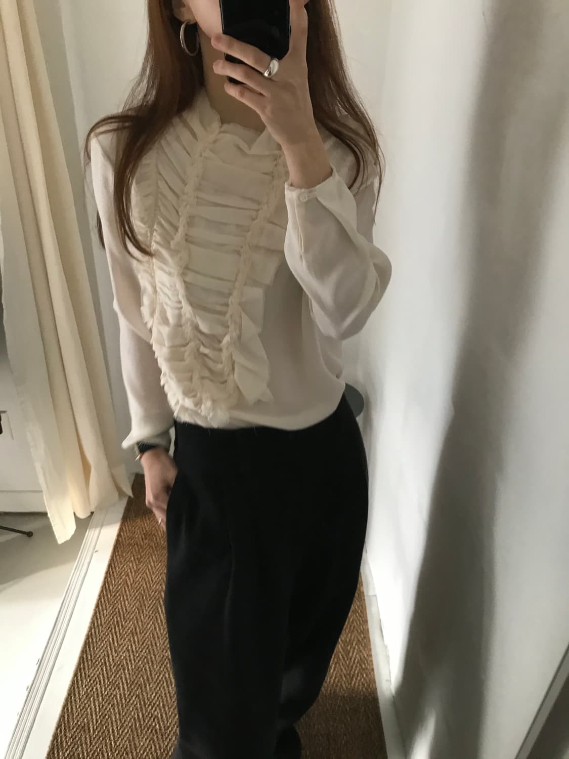 frill silk blouse 상품이미지2