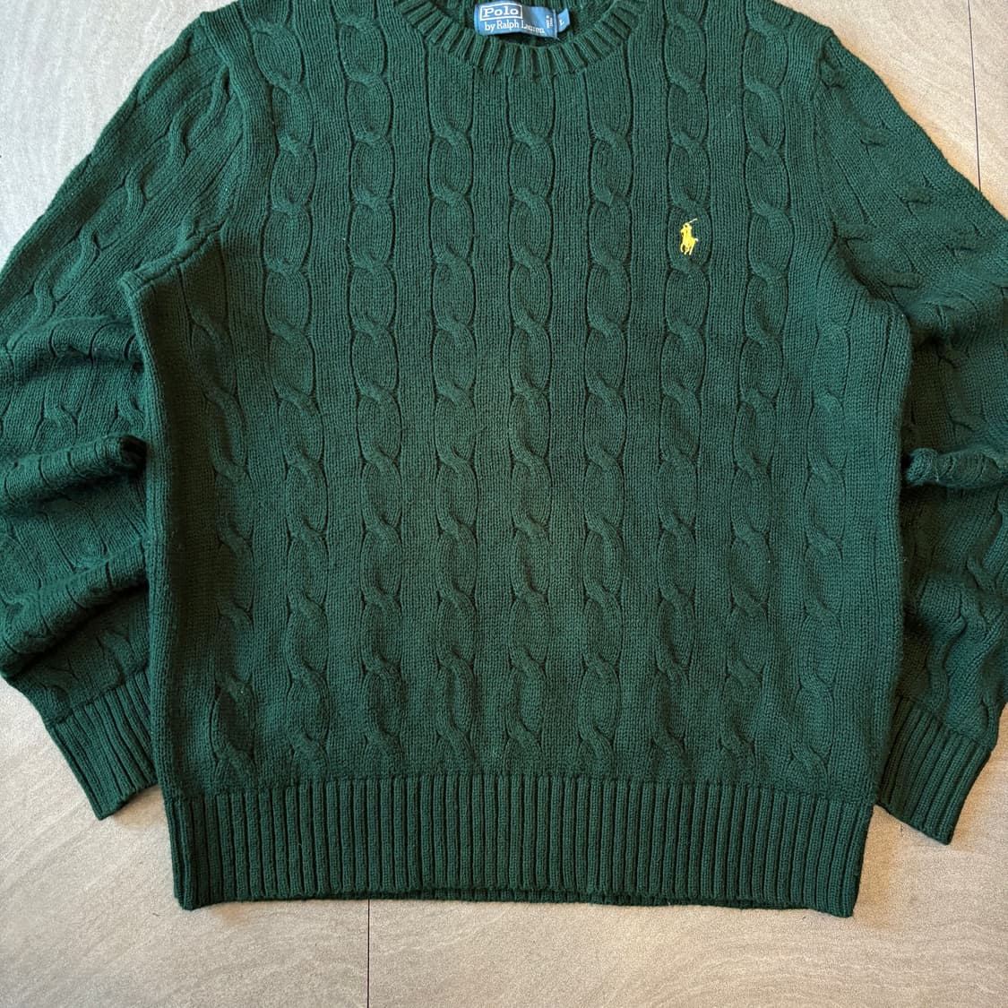폴로 정품 그린 케이블 꽈배기 니트 상품이미지4