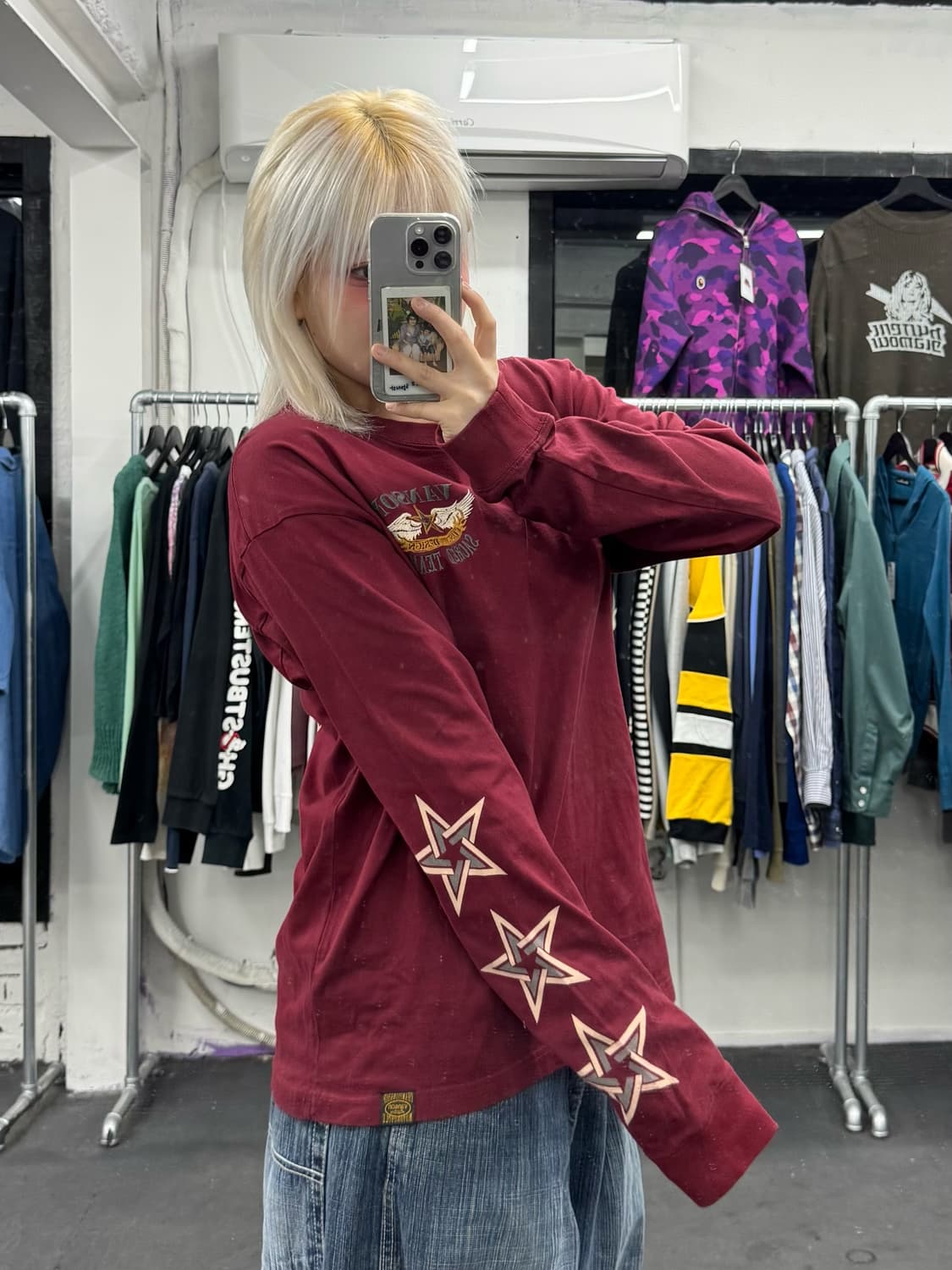 밴슨 레더 사이드 스타 롱슬리브 상품이미지1