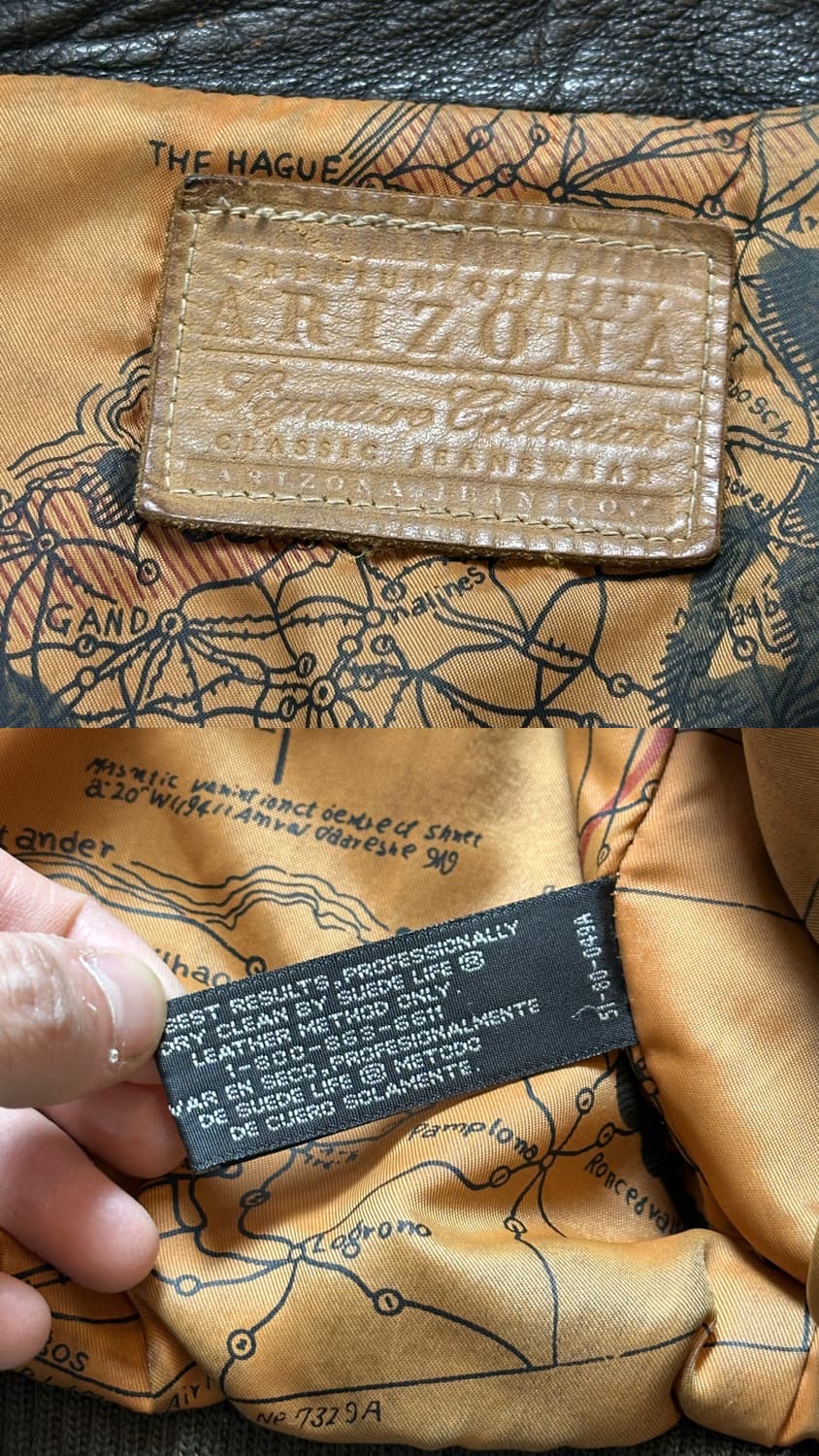 90's 빈티지 하드에이징 A2 봄버 자켓 빈티지 레더 자켓 상품이미지9