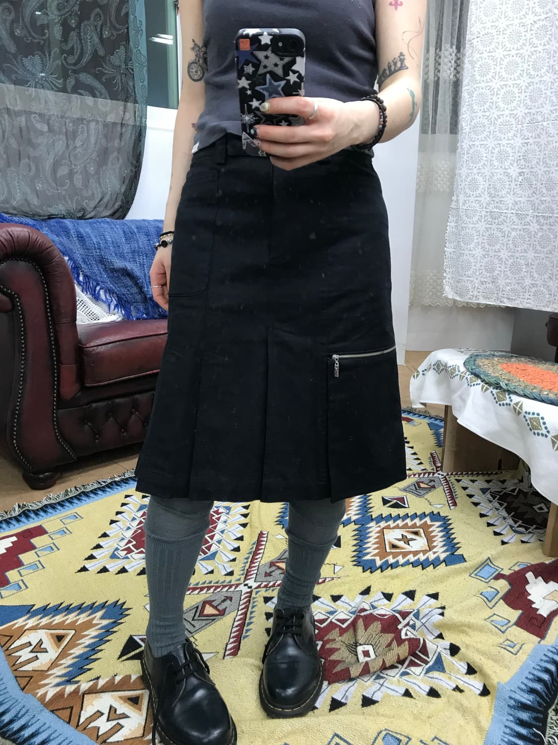 NIKAO 여성 턱 테니스 미디스커트  상품이미지1