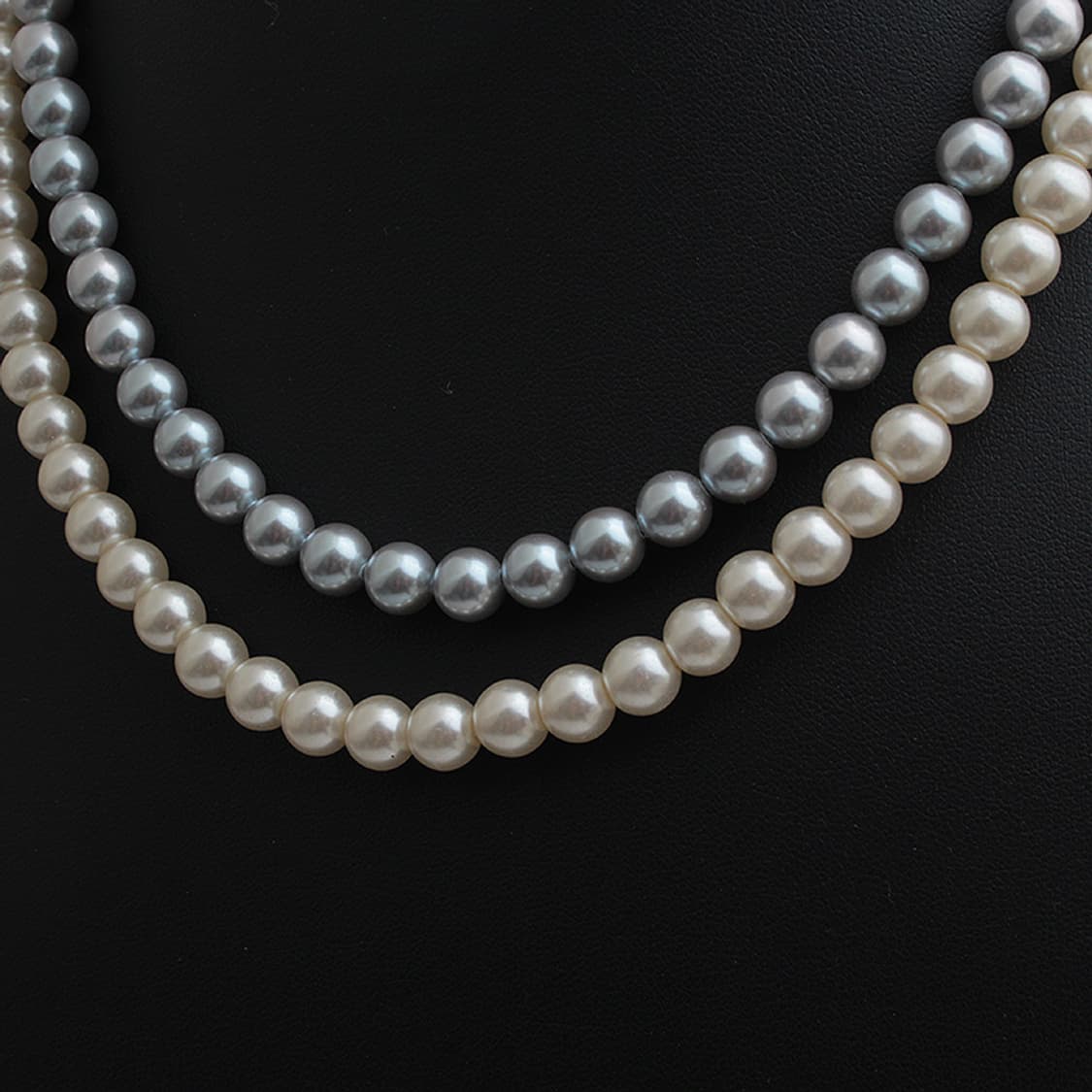 아이보리/그레이 진주목걸이 2종 세트 상품이미지3