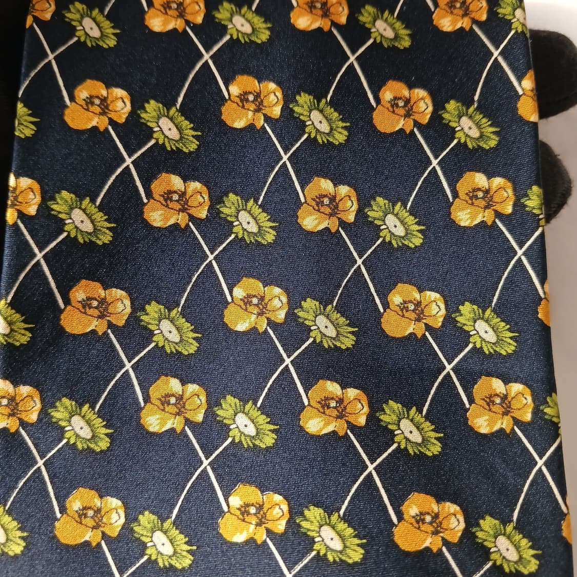 아쿠아스큐텀 실크 네이비 플로럴 넥타이 9.4cm A+등급 A18820
 상품이미지6