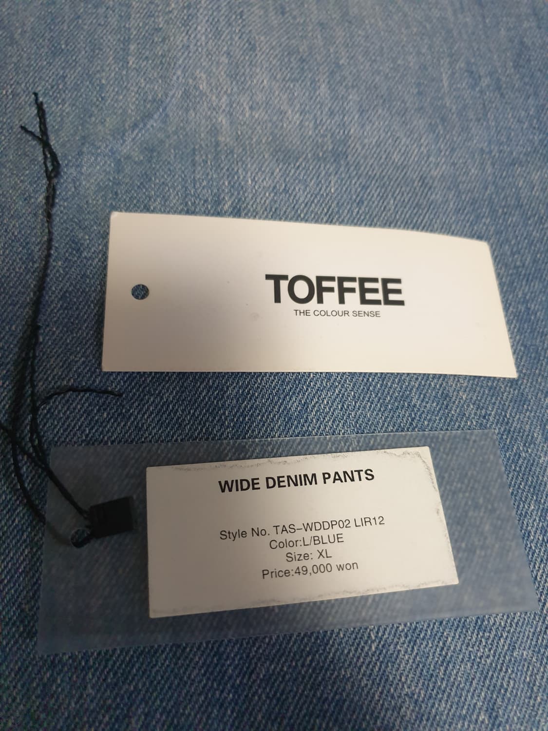 (새상품) 토피 워싱 와이드핏 데님팬츠 (XL) 상품이미지3
