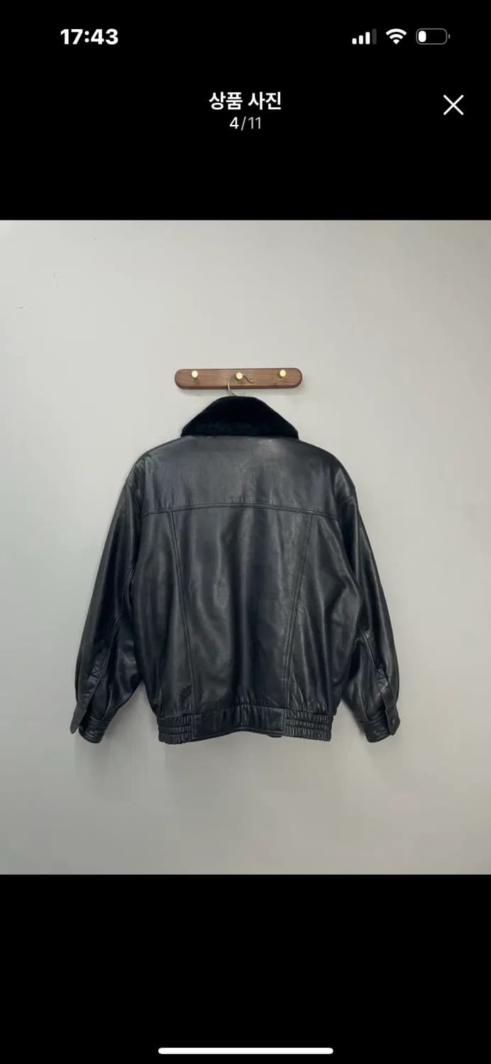 입생로랑 블랙 가죽 무스탕 자켓 A3107 상품이미지4