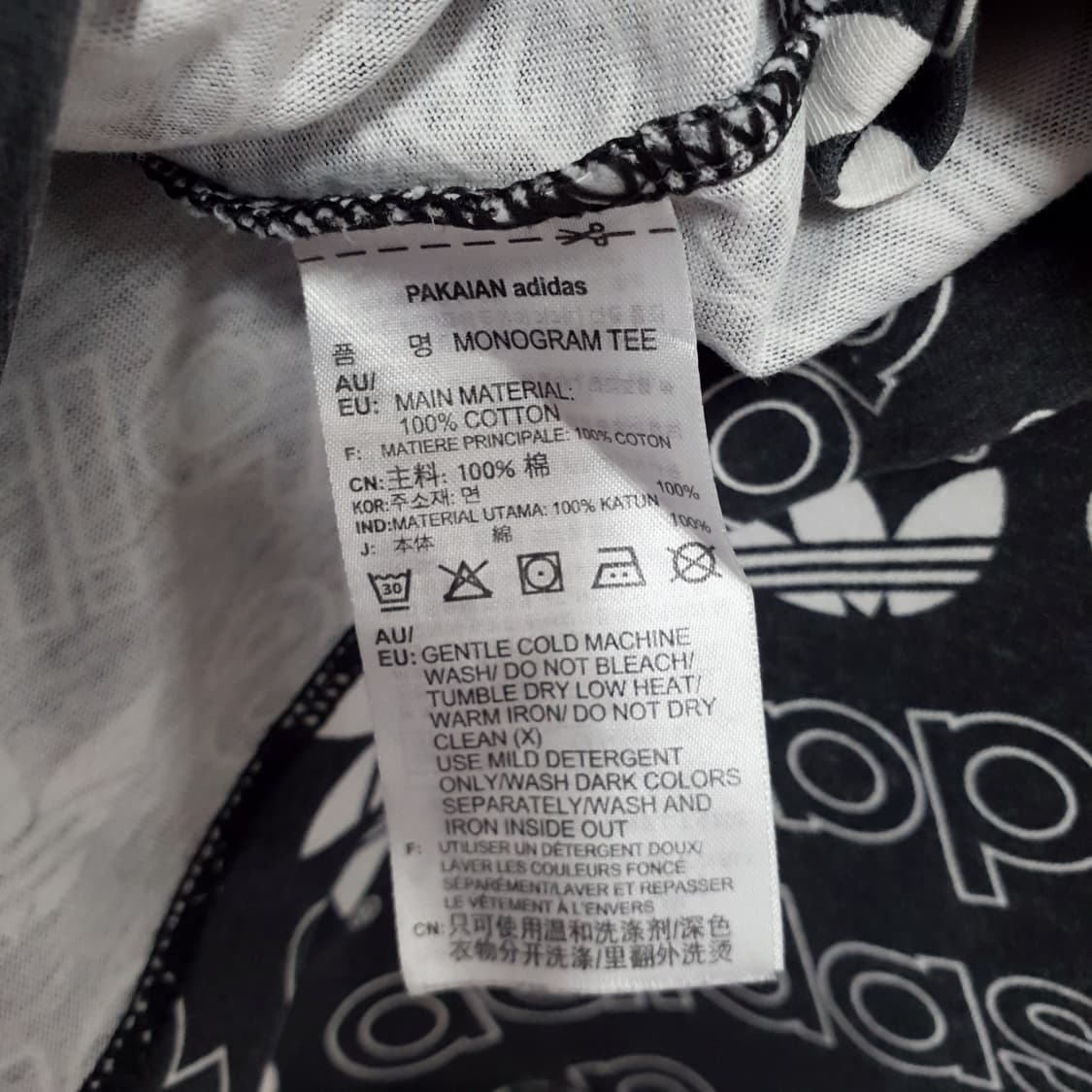 아디다스 모노그램 패턴 세미크롭티 반팔티 95 상품이미지5