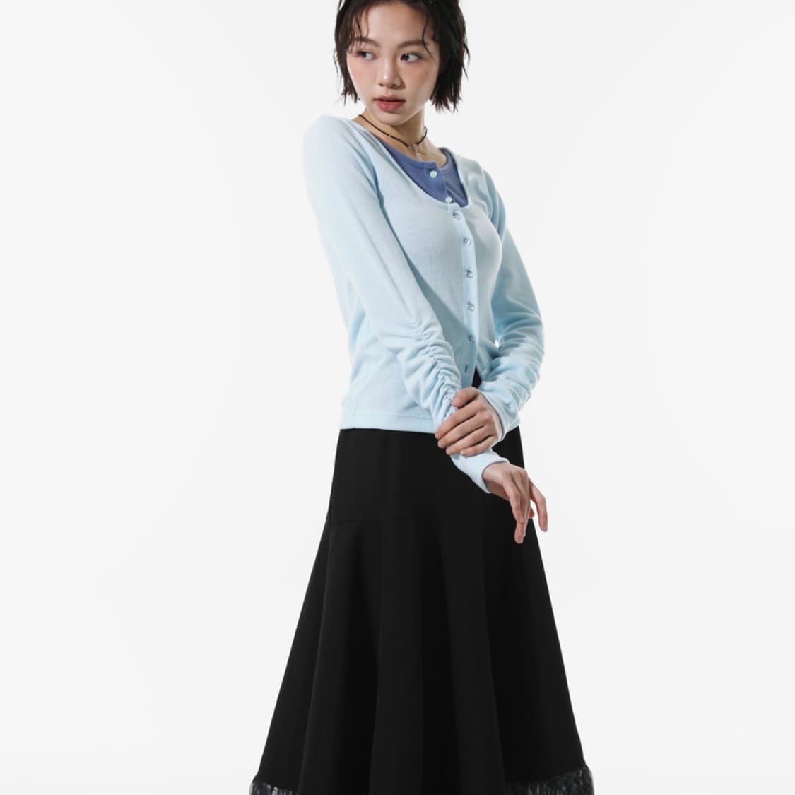 피스메이커 LAYERED SLIM ROUND CARDIGAN (SKY B 상품이미지4