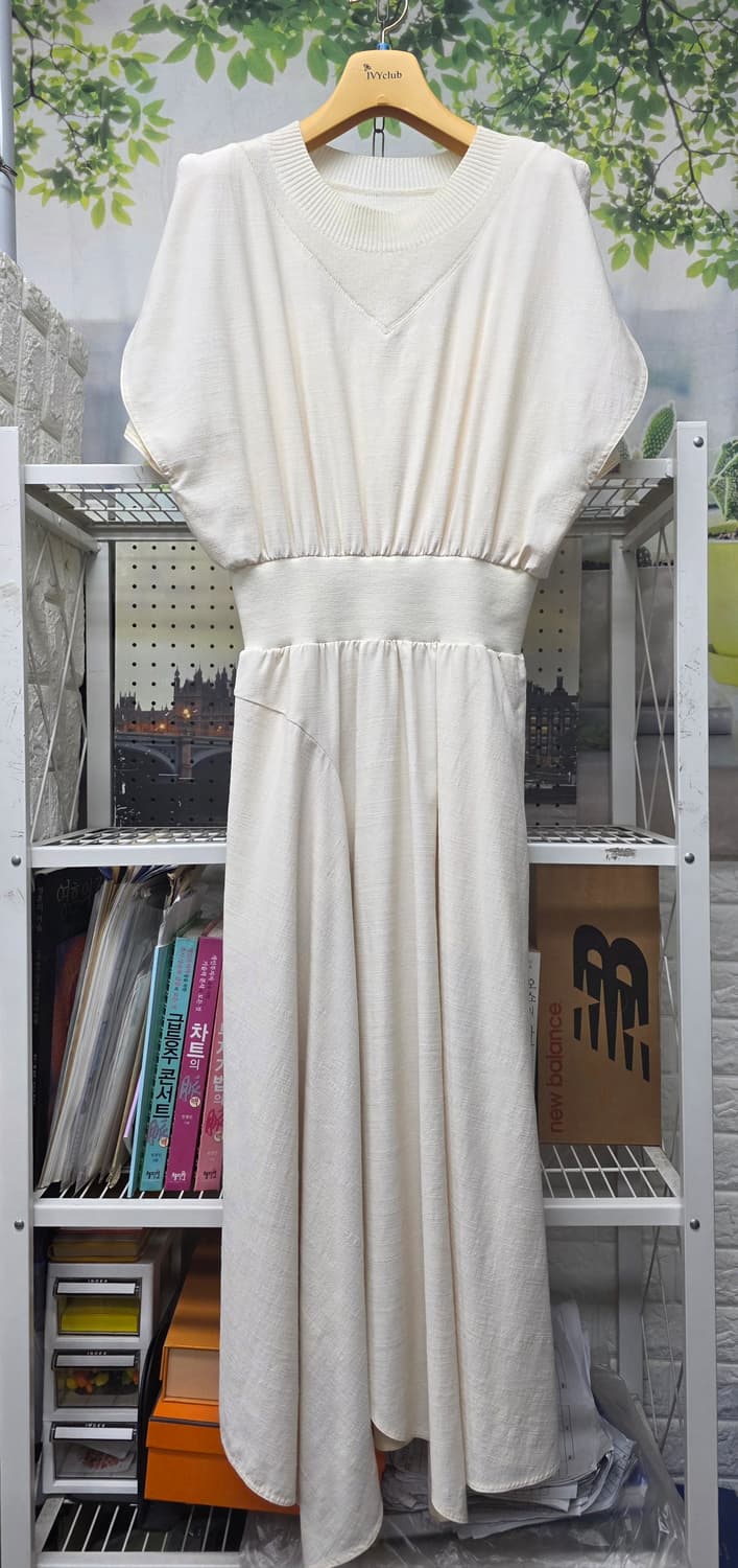 시스템 롱원피스 55 캡소매 아이보리 여름원피스 WM56 상품이미지1