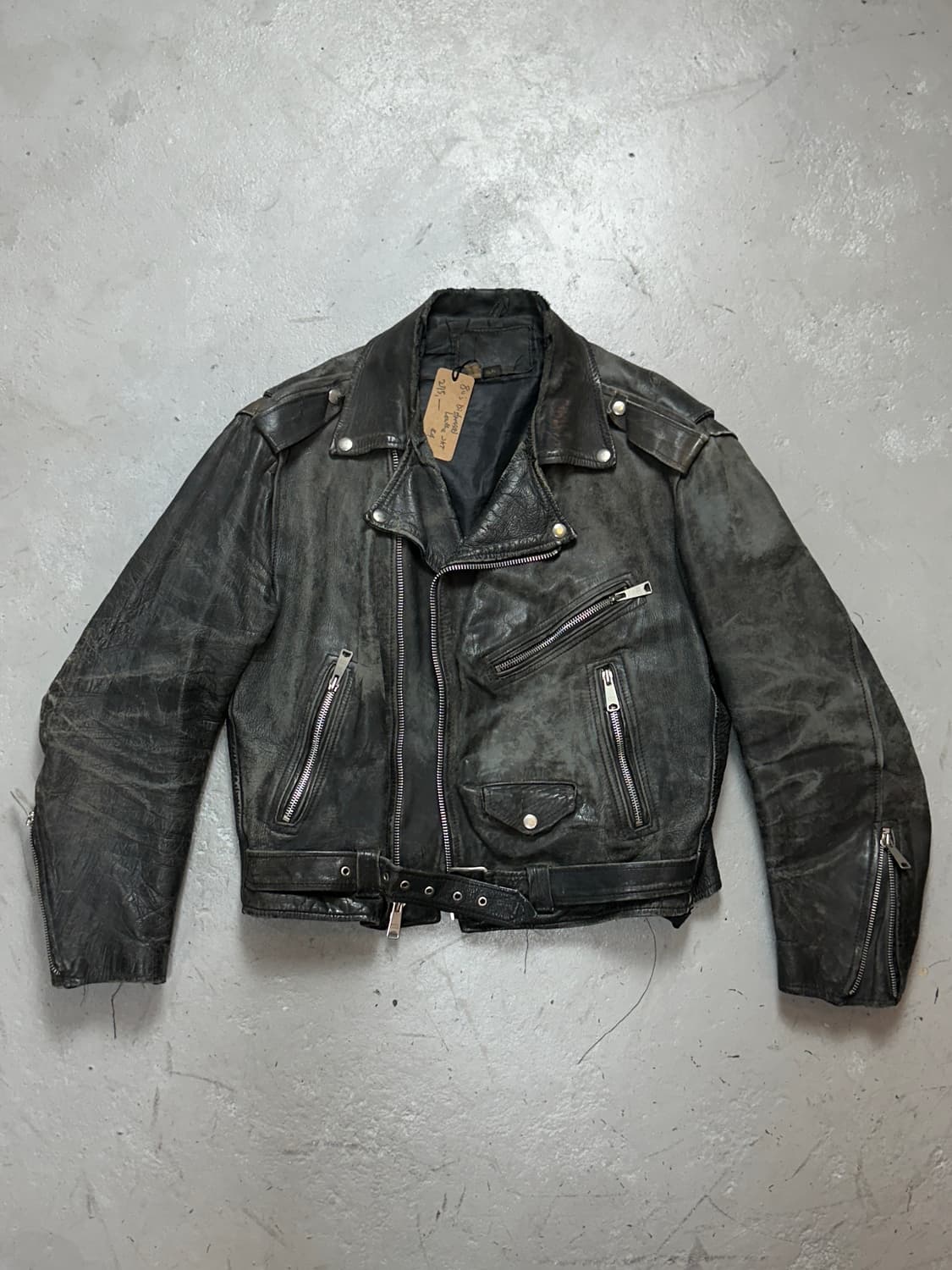 80's 디스 레더 자켓 빈티지 라이더 자켓 상품이미지1