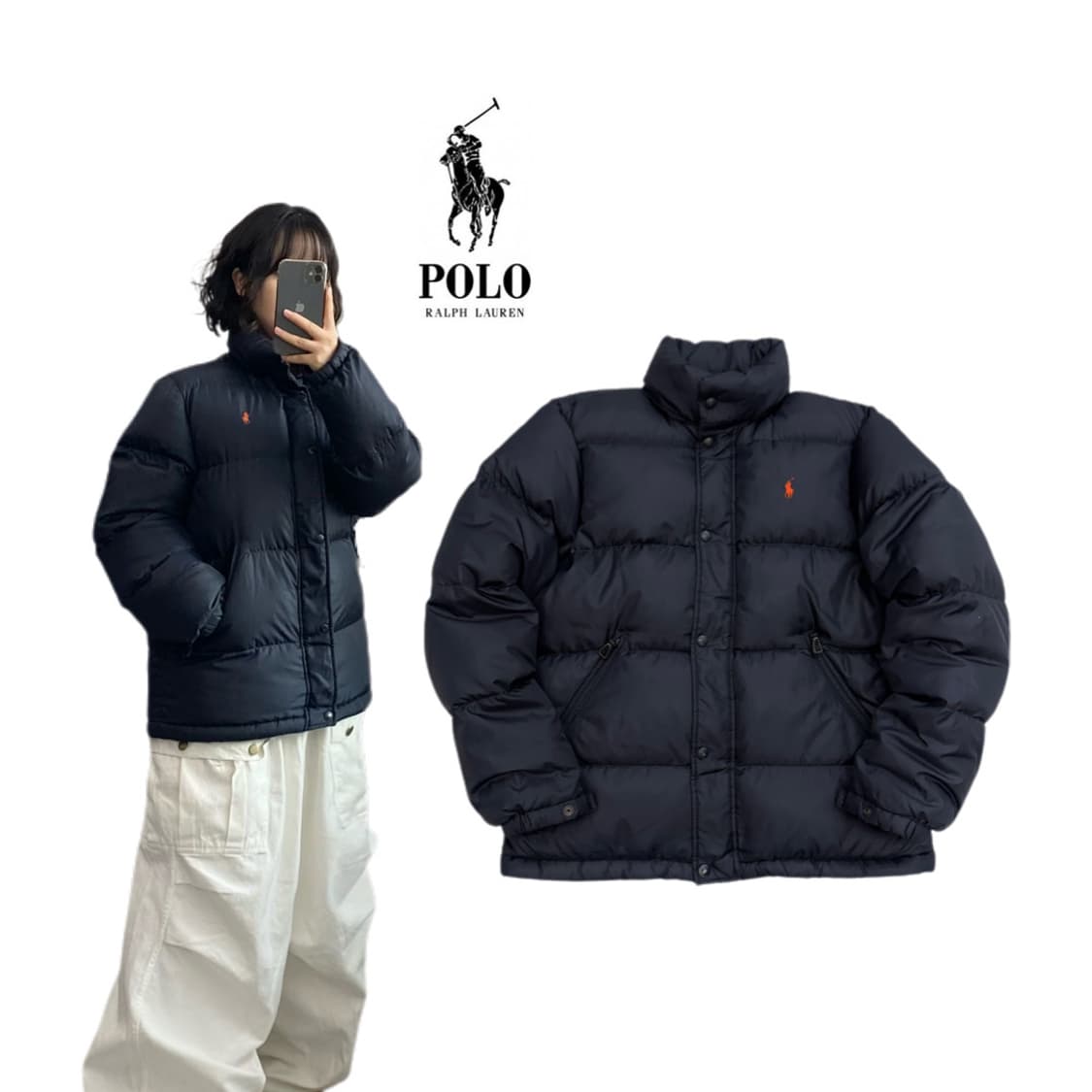 폴로 포니 덕다운 푸퍼 숏 패딩 상품이미지1
