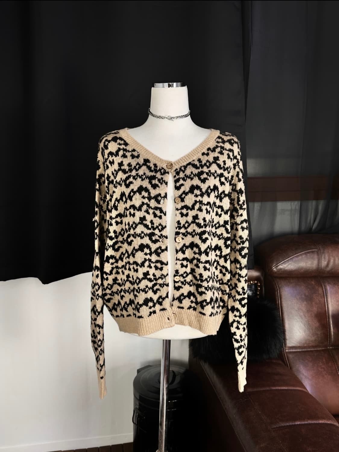 레오파드 가디건 상품이미지1
