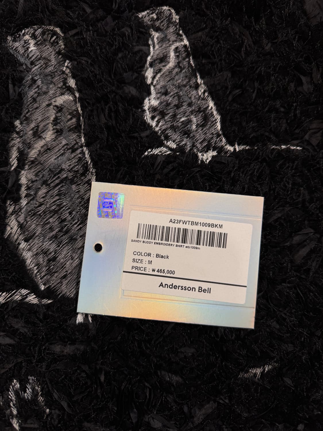 [M] 앤더슨벨 샌디 버디 엠브로이더리 셔츠 - 블랙 상품이미지7
