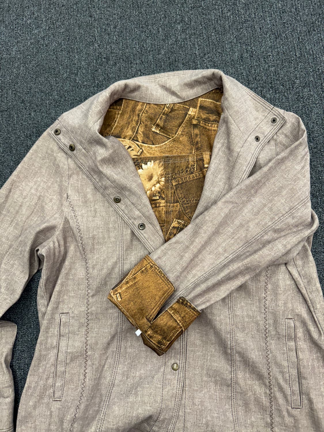 OS)frohlich 빈티지 여성 베이지 셔츠 자켓 상품이미지5