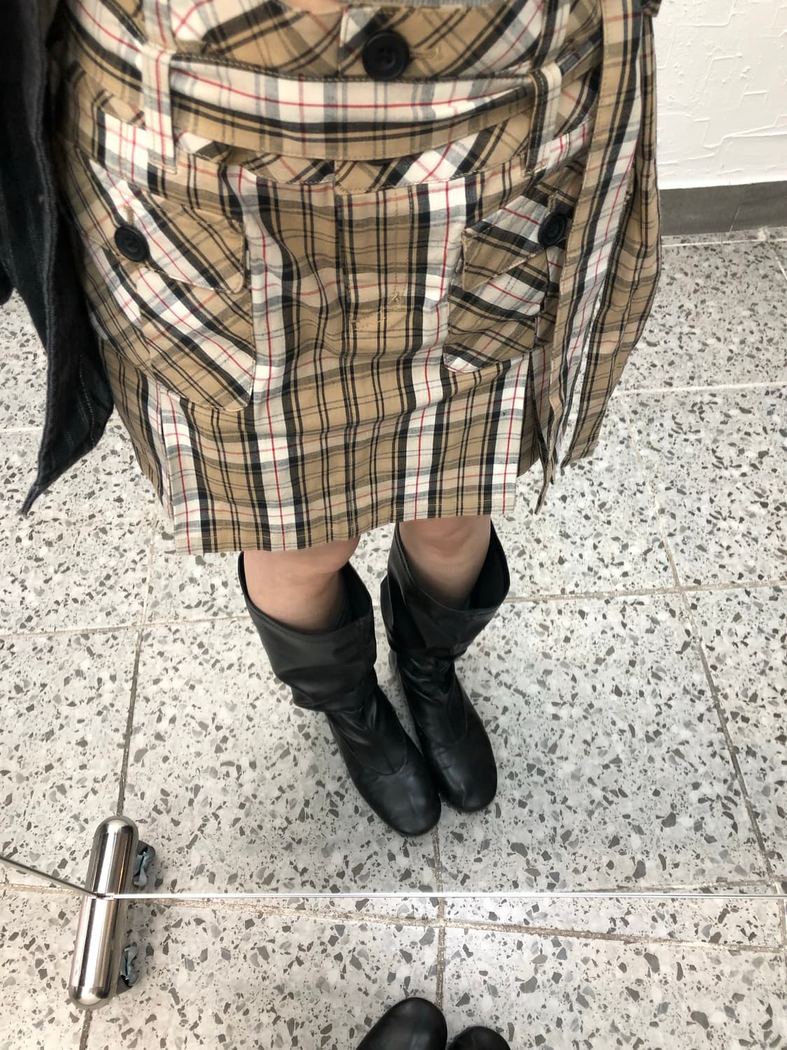 Check pattern pleats skirt 상품이미지1