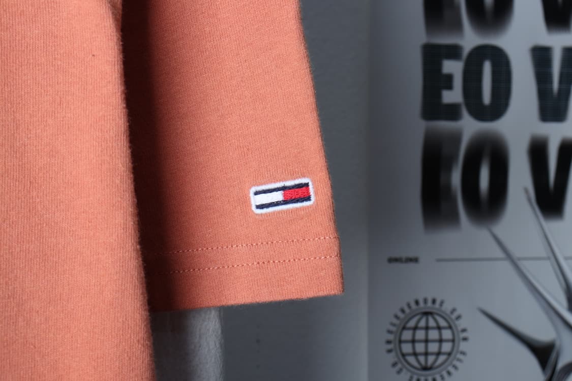 (L-XL) 타미힐피거 반팔 티셔츠 자수로고 살구색 올드스쿨-H30187 상품이미지6