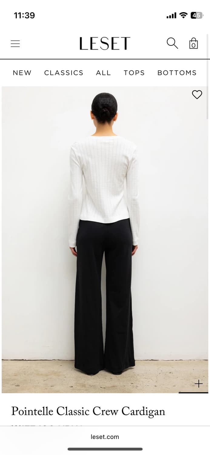 Leset- Pointelle Classic Crew Cardigan 상품이미지3