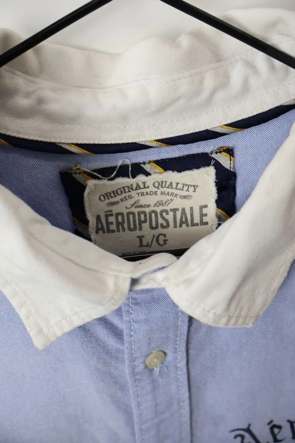 Aeropostale Oxford Shirt Sky Blue Logo 상품이미지6