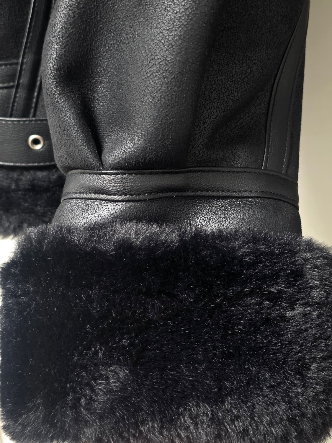 도프제이슨 하이넥 레더 무톤 자켓 NOIR, 무스탕 상품이미지6