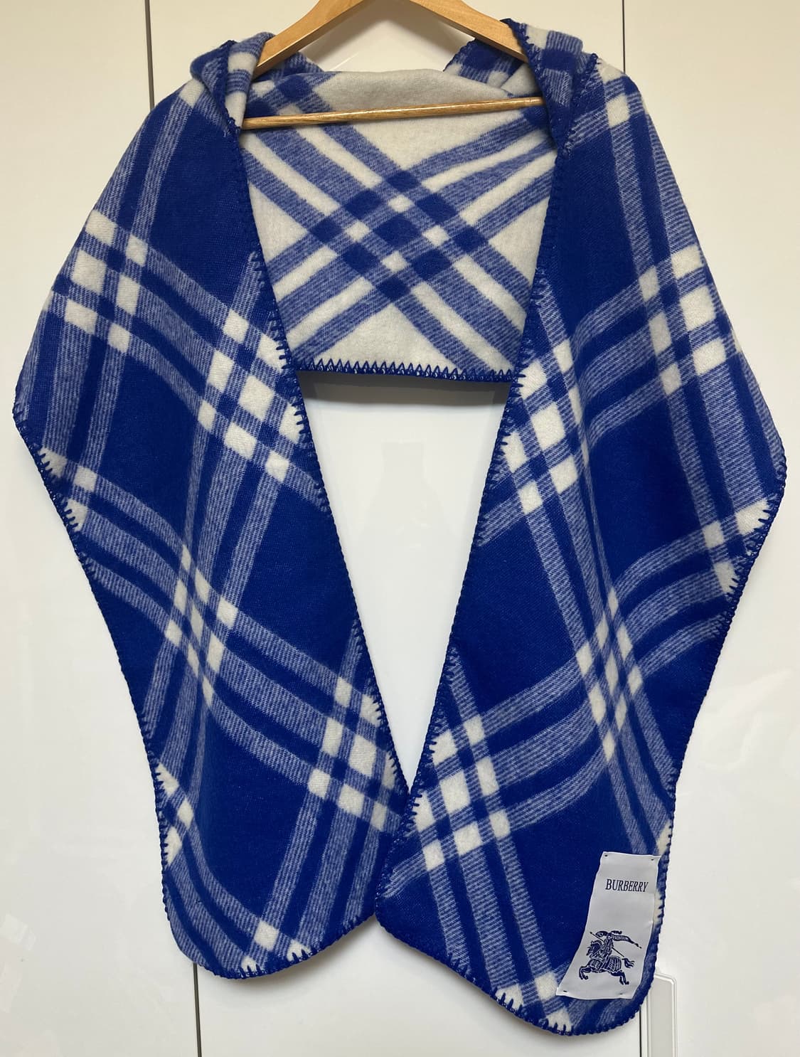 버버리 블루 체크 울후드 머플러 남여공용 상품이미지1