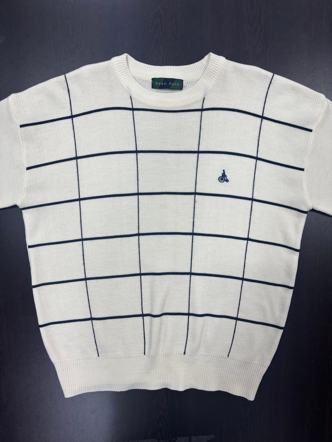 빈폴 체크 화이트 니트 상품이미지2