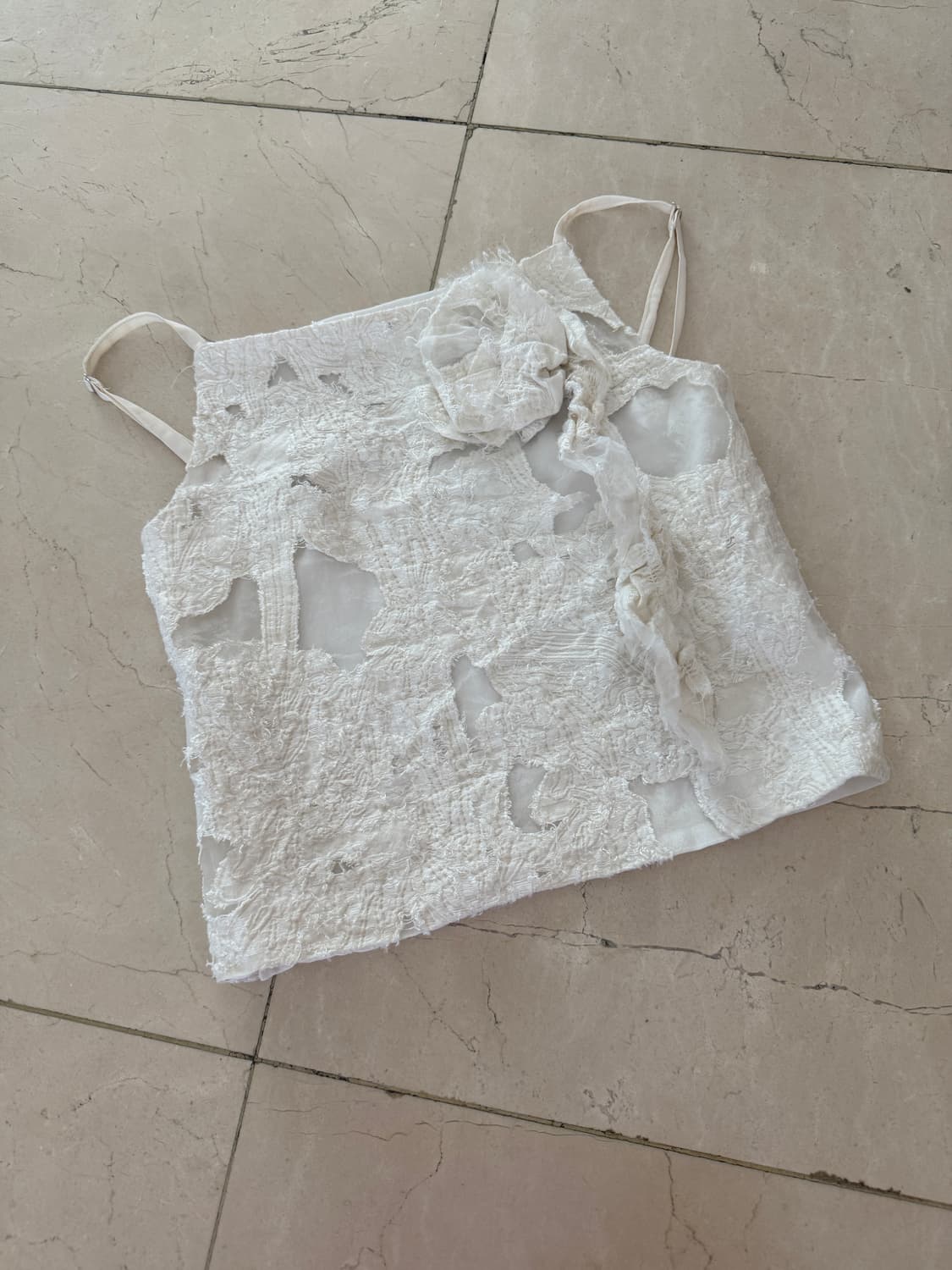 김미더영 GIMMETHY YOUNG 빈티지 자카드 탑 아이보리 상품이미지4