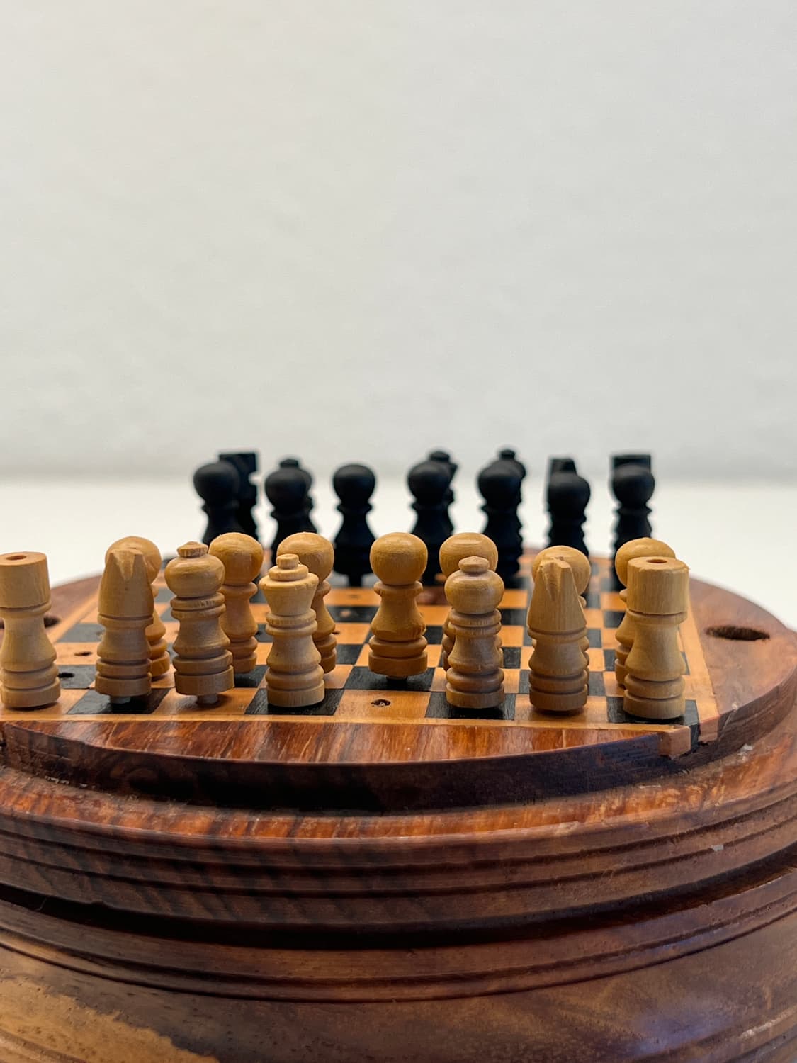 빈티지 라운드 원목 체스게임 상품이미지1