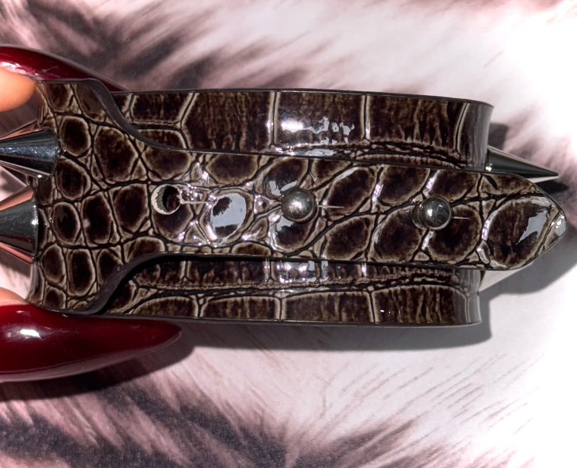 emo 펑크 갸루 스파이크 스터드 가죽 뱅글 팔찌 상품이미지3