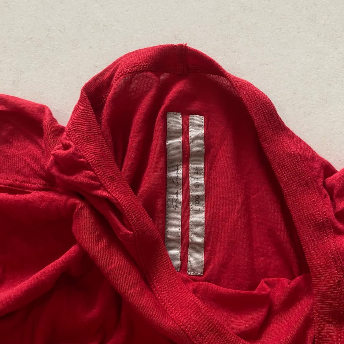 [M] 릭오웬스 Tommy 시어 티셔츠 카디널 레드 상품이미지2